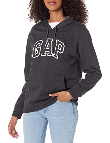 GAP Damen Kapuzen Logo Sweatshirt, Dunkelgrau meliert, M von GAP