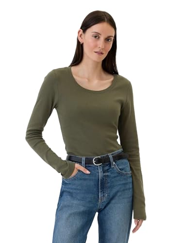 GAP Damen Langarm Favorite Rundhals T-Shirt, olive night, Groß von GAP