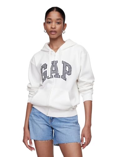 GAP Damen Logo Hoodie Hooded Full Zip Sweatshirt, Marineblau, L von GAP