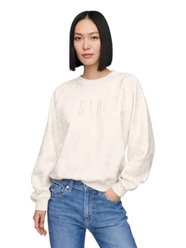 GAP Damen Logo Raglan Crewneck Sweatshirt, Elfenbein Frost, XXL von GAP