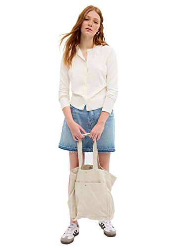 GAP Damen V-ki Crew Cardi Pullover, Schneeflockenmilch, Klein von GAP