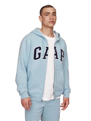 GAP Heritage Kapuzenpullover mit Logo, durchgehender Reißverschluss, Blue Ice, XX-Large von GAP