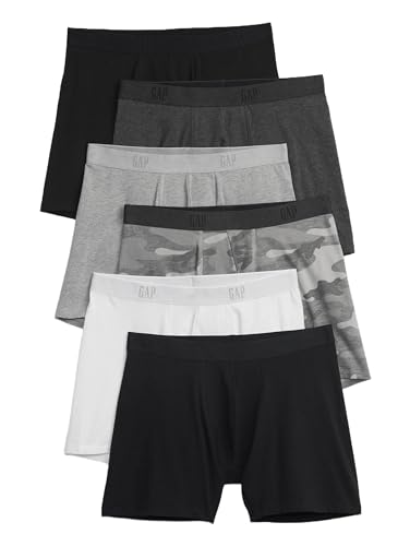 GAP Herren-Boxershorts, 6er-Pack, Grau, Multipack, X-Large von GAP