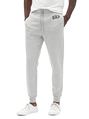 GAP Herren Fleece-Jogginghose mit Logo Trainingshose, Hell, meliert, Grau, Mittel von GAP