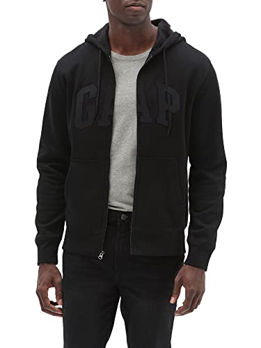 GAP Herren Heritage Logo Full Zip Hoodie Kapuzenpullover, True Black, X-Small von GAP