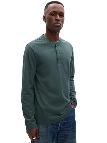GAP Herren Langarm Everyday Soft Henley, Berg Kiefer, Klein von GAP