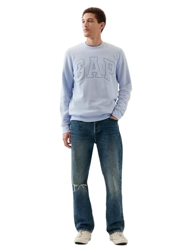 GAP Herren Logo Fleece Crew Sweatshirt, Bicoastal Blau, X-Small von GAP