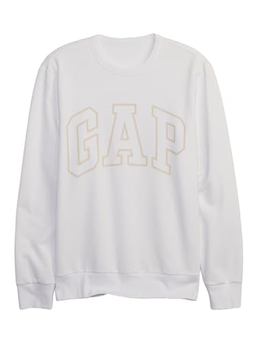 GAP Herren Logo Fleece Crew Sweatshirt, Optisches Weiß, Large von GAP