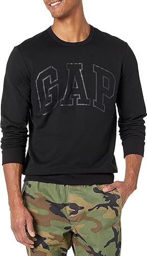 GAP Herren Logo Fleece Crew Sweatshirt Kapuzenpullover, Schwarz, XX-Large von GAP