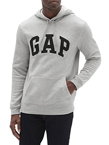 GAP Herren Kapuzenpullover mit Heritage-Logo Sweatshirt, Hell, meliert, Grau, Medium von GAP