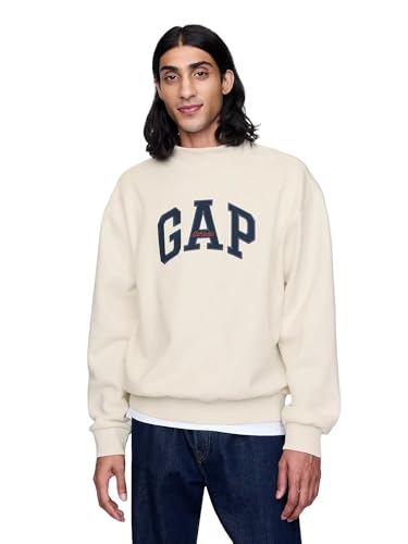 GAP Herren Logo Mockneck Crew Sweatshirt, Carls Stone, Large von GAP