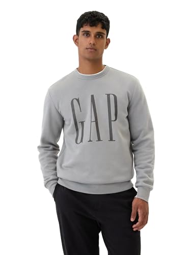 GAP Herren-Sweatshirt aus Fleece mit Rundhalsausschnitt, Pilotgrau, Large von GAP