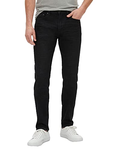 GAP Herren V-Slim Taper Jeans, Schwarz-Washed Black, 36W / 34L von GAP