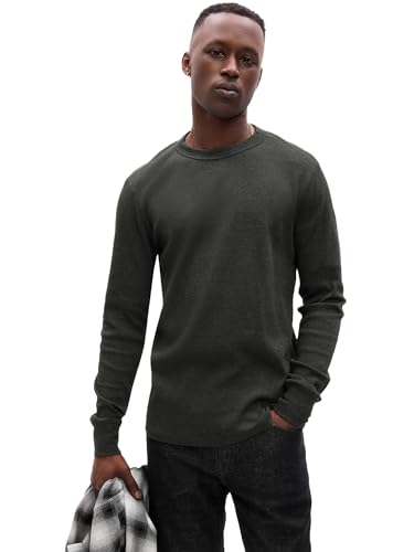 GAP Herren V-Waffelmuster T-Shirt, Charcoal Hthr Grey, X-Klein von GAP