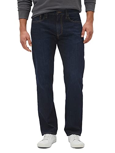 GAP Herren Straight Fit Denim Jeans, Dunkle Waschung, 34W / 34L von GAP