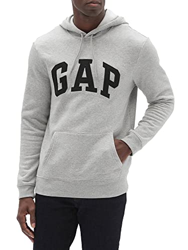 GAP Herren Kapuzen Fleece Sweatshirt, Hell, meliert, Grau, X-Small von GAP