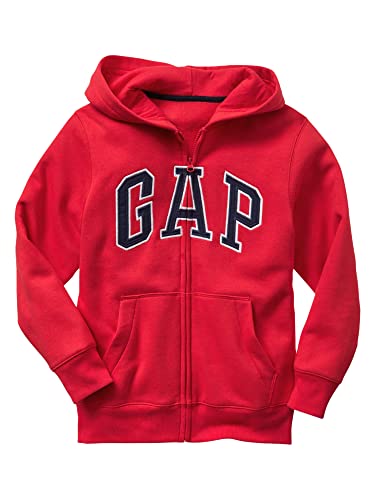 GAP Jungen Logo Hoodie Hooded Full Zip Sweatshirt, Reines Rot, S von GAP