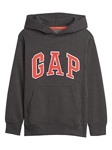 GAP Jungen Logo Hoodie Kapuzenpullover, Anthrazit, S von GAP