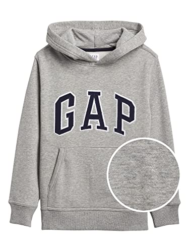 GAP Jungen Logo Hoodie Kapuzenpullover, Hellgrau meliert, L von GAP