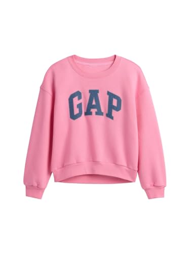 GAP Logo Relaxed Crew Sweatshirt für Mädchen, Rosa Mayo, L von GAP