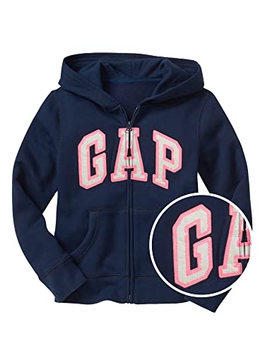 GAP Mädchen Logo Hoodie Hooded Full Zip Sweatshirt, Elysian Blue, XS von GAP