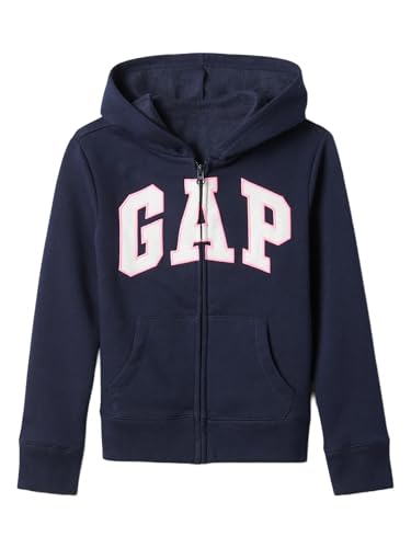 GAP Mädchen Logo Hoodie Hooded Full Zip Sweatshirt Kapuzenpullover, Wandteppich, Marineblau, M von GAP