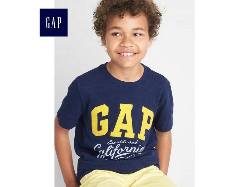 GAP Print-Shirt blaue Print Shirt GAP Logodruck auf der Vorderseite von GAP