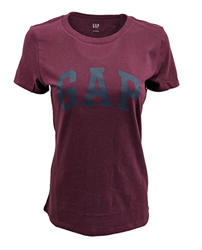 Gap Factory Damen Logo T-Shirt, Merlot (schwarzes Logo), Groß von GAP