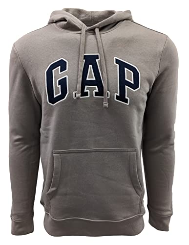 Gap Factory Herren Fleece Arch Logo Pullover Hoodie, Dunkles Khaki (Marine-Logo), Large von GAP