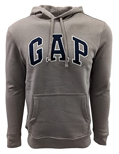 Gap Factory Herren Fleece Arch Logo Pullover Hoodie, Dunkles Khaki (Marine-Logo), Medium von GAP