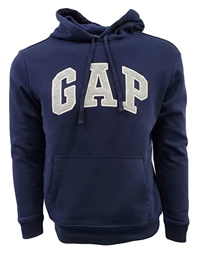 Gap Factory Herren Fleece Arch Logo Pullover Hoodie, Marineblau (White Logo), X-Large von GAP