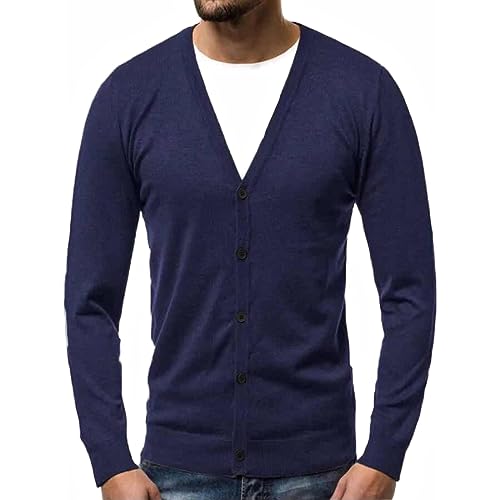 GARCAN Stylischer Strickjackenpullover Für Herren. Klassische Strickjacke Mit Knopfleiste Für Herren. Leichte Strickjacke Mit V-Ausschnitt Für Herren. Strickjacke Mit Reißverschluss Für Herren,C,XXL von GARCAN