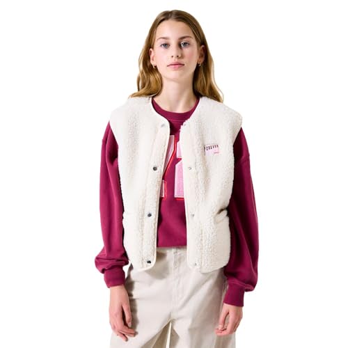 Garcia Mädchen Teddyfell Weste, Größe:176, Farbe:Off White von GARCIA DE LA CRUZ
