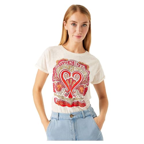 Garcia DE LA Cruz Damen Short Sleeve T-Shirt, Off White, M EU von GARCIA