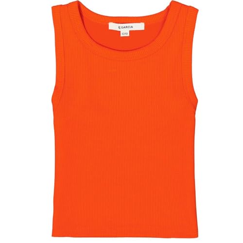 Garcia Mädchen Basic Tanktop, Größe:176, Farbe:Manderin red von GARCIA DE LA CRUZ
