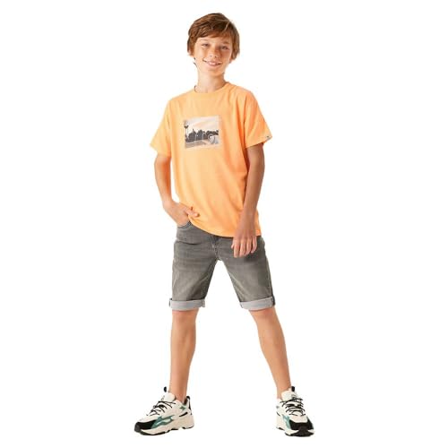 Garcia DE LA Cruz Jungen Short Sleeve T-Shirt, Neon Carrot, 176 EU von GARCIA