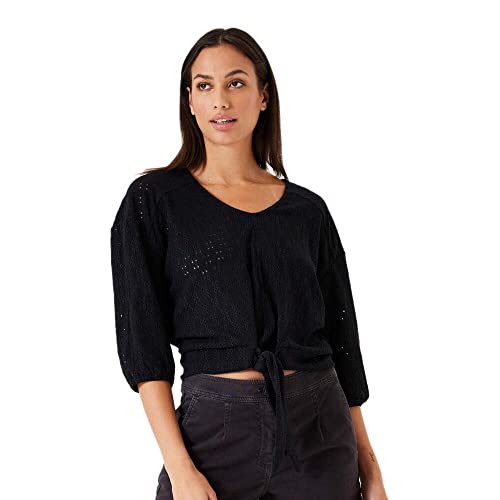 Garcia Damen Shirt Short Sleeve Bluse, Black, XL von GARCIA
