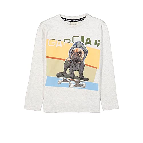 Garcia Jungen Long Sleeve T-Shirt, White Melee, 92/98 von GARCIA