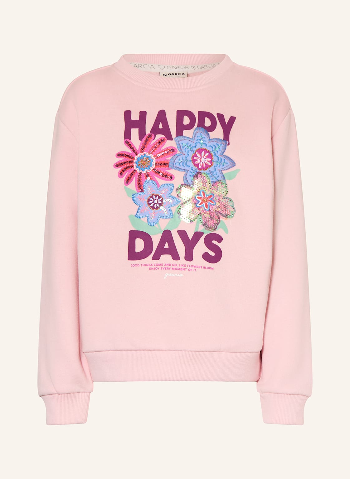 Garcia Sweatshirt Mit Pailletten rosa von GARCIA