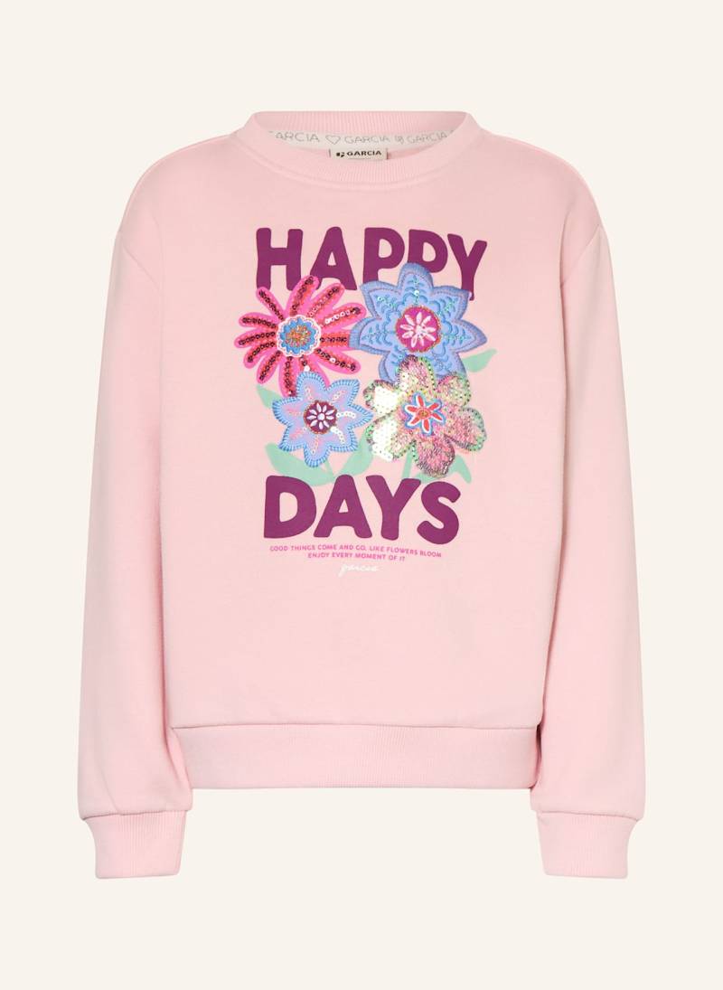 Garcia Sweatshirt Mit Pailletten rosa von GARCIA