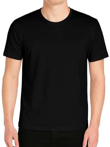 GARDA - 3 Stück Herren Tshirt Halbarm Rundhals Unterwäsche Herren 100% gekämmte Baumwolle Art. 0024, Schwarz, XL von GARDA