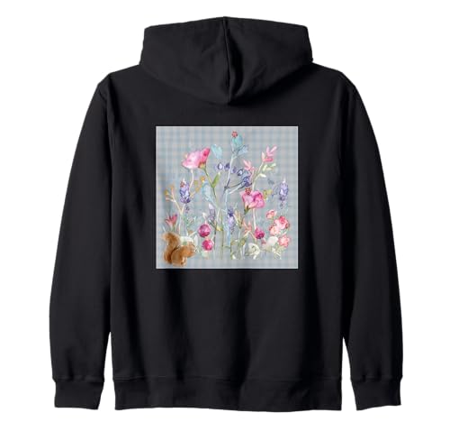 Damen Aquarell Blumen Aquarell Blume Eichhörnchen & Marienkäfer Kapuzenjacke Damen Aquarell Blumen Aquarell Blume Eichhörnchen & Marienkäfer Kapuzenjacke von GARDEN BOTANICAL WATERCOLOR GRAPHIC DESIGNS