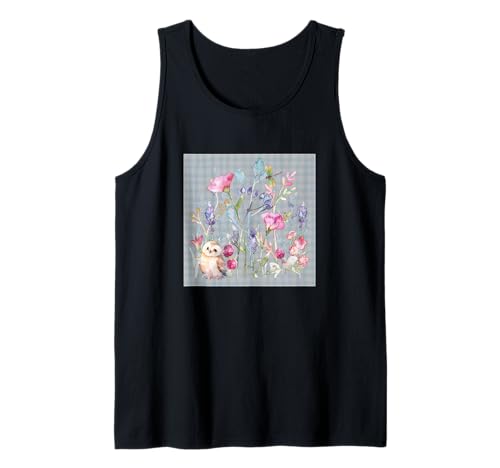 Damen Blumen Aquarell Botanische Blume Eule & Libelle Tank Top Damen Blumen Aquarell Botanische Blume Eule & Libelle Tank Top von GARDEN BOTANICAL WATERCOLOR GRAPHIC DESIGNS