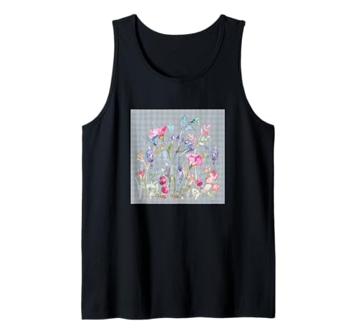 Damen Blumen Aquarell Botanische Blume Libelle und Ameisen Tank Top Damen Blumen Aquarell Botanische Blume Libelle und Ameisen Tank Top von GARDEN BOTANICAL WATERCOLOR GRAPHIC DESIGNS