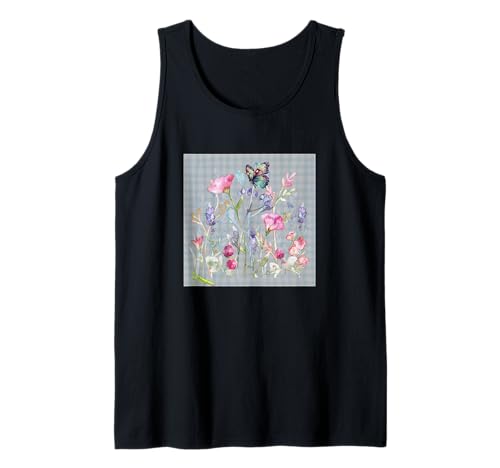 Damen Blumen Aquarell Botanische Blume Schmetterling & Mantis Tank Top Damen Blumen Aquarell Botanische Blume Schmetterling & Mantis Tank Top von GARDEN BOTANICAL WATERCOLOR GRAPHIC DESIGNS