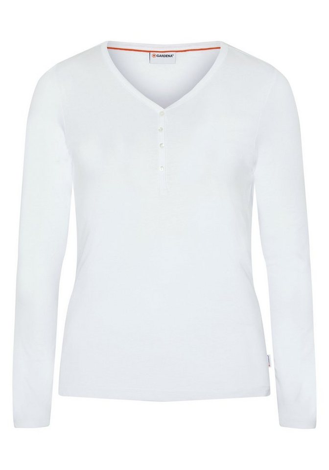 GARDENA Langarmshirt im Henley-Stil mit V-Neck von GARDENA