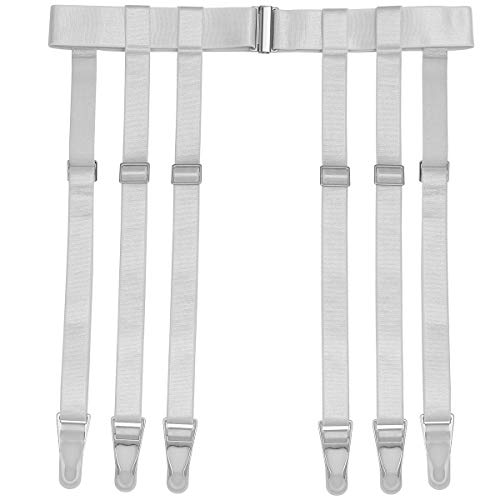 GARGALA Strumpfband-Gürtel für Damen, Einfachheit, sexy Strümpfe, Strumpfhalter für Strüpfe mit 6 Metallclips, White 6-strap With Garter Clips, Einheitsgröße von GARGALA