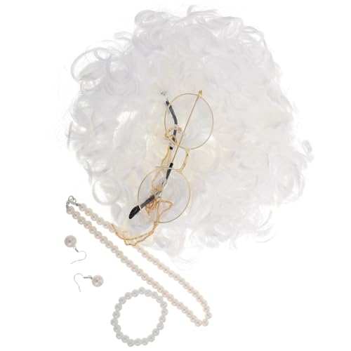 GARIOUANS Perücken-set Für Alte Damen Perücke Für Damen Kostümzubehör Für Halloween-partys Und Cosplay-events Geeignet Für Erwachsene von GARIOUANS
