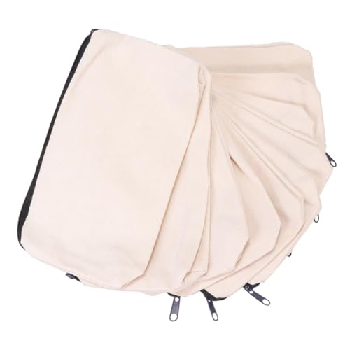 GARIOUANS 10 Stück Teiliges Canvas Federmäppchen mit Reißverschluss Leere Kosmetiktaschen zum Bemalen Vielseitige Organizer Beutel für Reisen DIY Bastelprojekt Praktische Aufbewahrung für von GARIOUANS