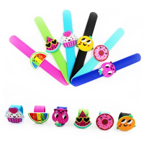 GARIOUANS 10 Stück Teiliges Silikon Klatscharmband mit Buntem Obstdesign Flexibel und Hautfreundlich für Jugendliche als Lustiges Party mitgebsel für Geburtstage und Karneval von GARIOUANS